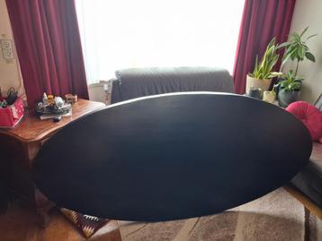 Ovale Eettafel Zwart Mangohout beschikbaar voor biedingen