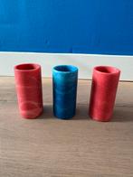 Vintage marmeren waxinelichthouders - set van 3, Overige materialen, Gebruikt, Ophalen of Verzenden, Rood