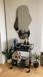 Spiegel + wijn karretje te koop (kan ook los van elkaar), Ophalen of Verzenden, Rechthoekig, Minder dan 50 cm, Minder dan 100 cm