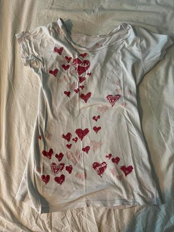 Guess t-shirt kinderen meisjes wit hartjes beschikbaar voor biedingen