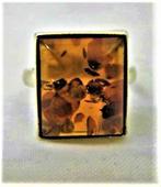 Prachtige barnsteen in strakke moderne zilveren ring (3380), Sieraden, Tassen en Uiterlijk, Ringen, Ophalen, Dame of Heer, Zilver