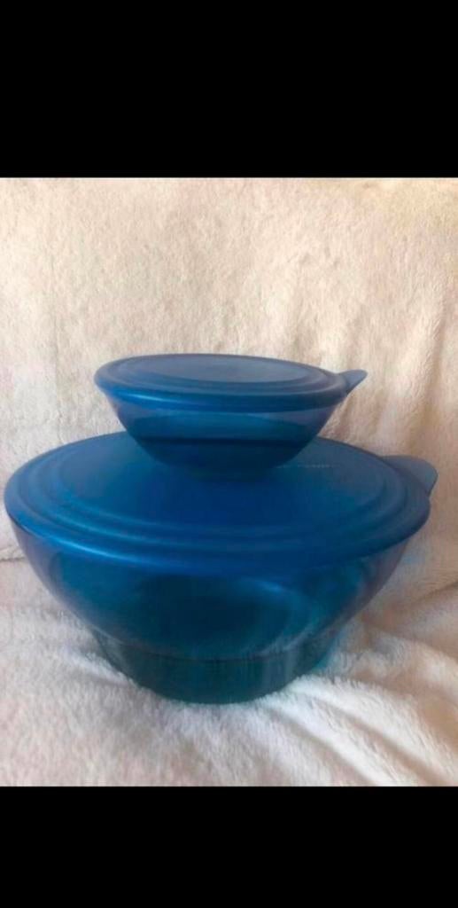 Tupperware Eleganzia schaal Blauw 4,6L gratis, Ophalen, Zo goed als nieuw, Blauw, Schaal