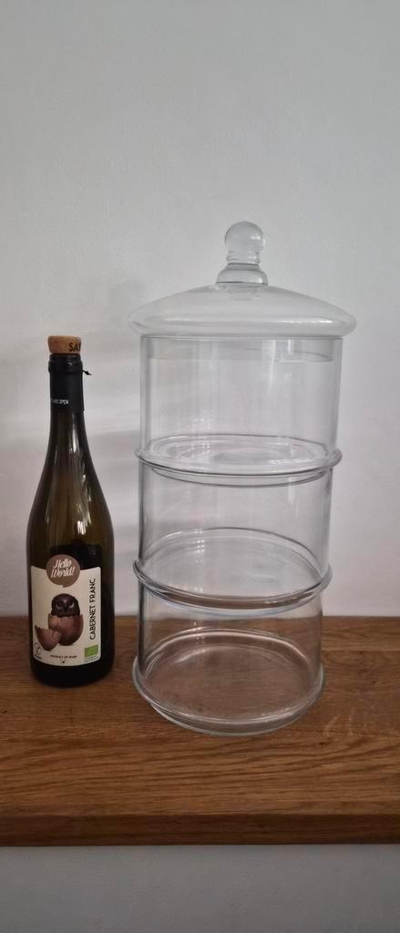 Glazen Pot met Deksel, Huis en Inrichting, Woonaccessoires | Schalen en Manden, Zo goed als nieuw, Schaal, Rond, Glas, Ophalen of Verzenden