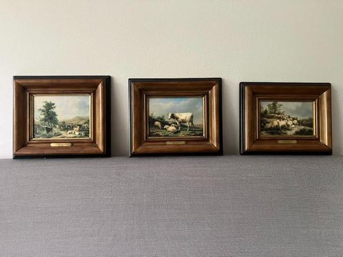 Prachtige schilderijtjes naar E.Verboeckhoven; een set van 3, Huis en Inrichting, Woonaccessoires | Schilderijen, Tekeningen en Foto's