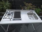 Buitenkeuken met spoelbak wokbrander lavagrill bbq barbecue, Ophalen, Zo goed als nieuw, Gas