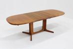 Vintage Glostrup ovalen uitschuifbare eettafel tafel teak, Ophalen, Gebruikt, Teakhout, 200 cm of meer