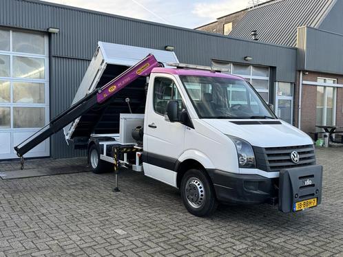 Volkswagen Crafter 2.0 TDI 140pk Kipper Laadkraan Openlaadba, Auto's, Bestelauto's, Bedrijf, Te koop, ABS, Airconditioning, Centrale vergrendeling