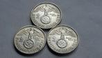 WO2 3x 2 Reichsmark zilver nazi duitsland 1, Postzegels en Munten, Ophalen of Verzenden, Duitsland, Setje, Zilver
