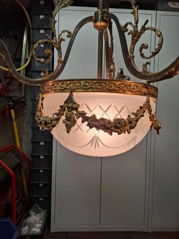 antieke hang lamp 110 x 80cm doorsnede, brons koper beschikbaar voor biedingen