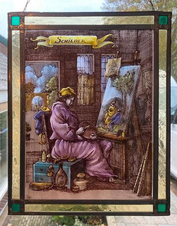 Glas in lood raamhanger 'De Schilder' beschikbaar voor biedingen