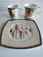 Fathi Mahmood Servies - Kopjes en Bord, Gebruikt, Keramiek, Ophalen of Verzenden, Overige stijlen