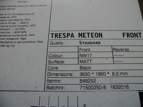 Aantal platen trespa nieuw NW17 en NW06 (nr77), Doe-het-zelf en Verbouw, Overige Doe-het-zelf en Verbouw, Nieuw, Ophalen