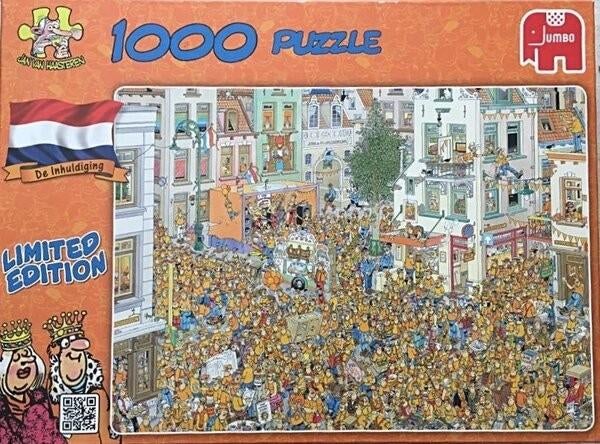 Jan van Haasteren puzzel De inhuldiging, Limited Edition, Ophalen of Verzenden, 500 t/m 1500 stukjes, Zo goed als nieuw