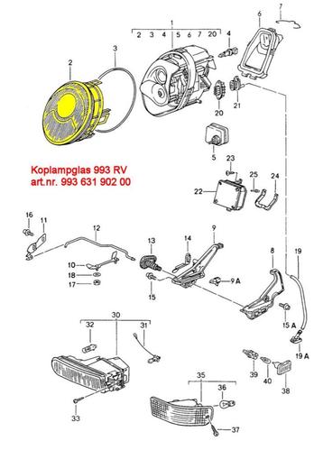 Porsche 993 Koplamplens RV beschikbaar voor biedingen