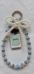 Blauwe crystalen designer parfum phonechain, mobile hanger, Ophalen of Verzenden, Nieuw