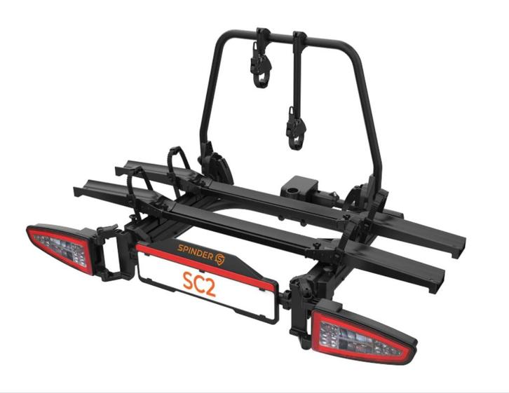 Spinder SC2 fietsendrager - Voor 2 fietsen en camper busjes, Auto diversen, Fietsendragers, Nieuw, Trekhaakdrager, 2 fietsen, Brede banden