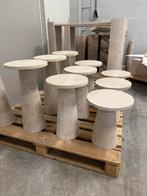 Solid Travertine Side Table - Cone/Circular, Ophalen of Verzenden, Zo goed als nieuw, Rond, Minder dan 55 cm
