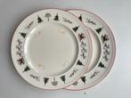 2x Wedgwood Windsor onderbord taartbord Kerst Kerstmis, Huis en Inrichting, Keuken | Servies, Ophalen, Gebruikt, Bord(en), Wedgwood