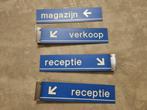 retro aanduiding bordjes (4x), Ophalen of Verzenden, Zo goed als nieuw, Reclamebord