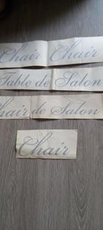 Franse meubel stickers table de Salon etc, Ophalen of Verzenden, Meerdere stickers