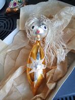 oudere glazen kerstbal model meisje met ster op buik, Diversen, Kerst, Ophalen of Verzenden, Gebruikt