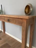 Teakhout sidetable, Huis en Inrichting, Tafels | Sidetables, 100 tot 150 cm, Teakhout, Ophalen of Verzenden, Zo goed als nieuw