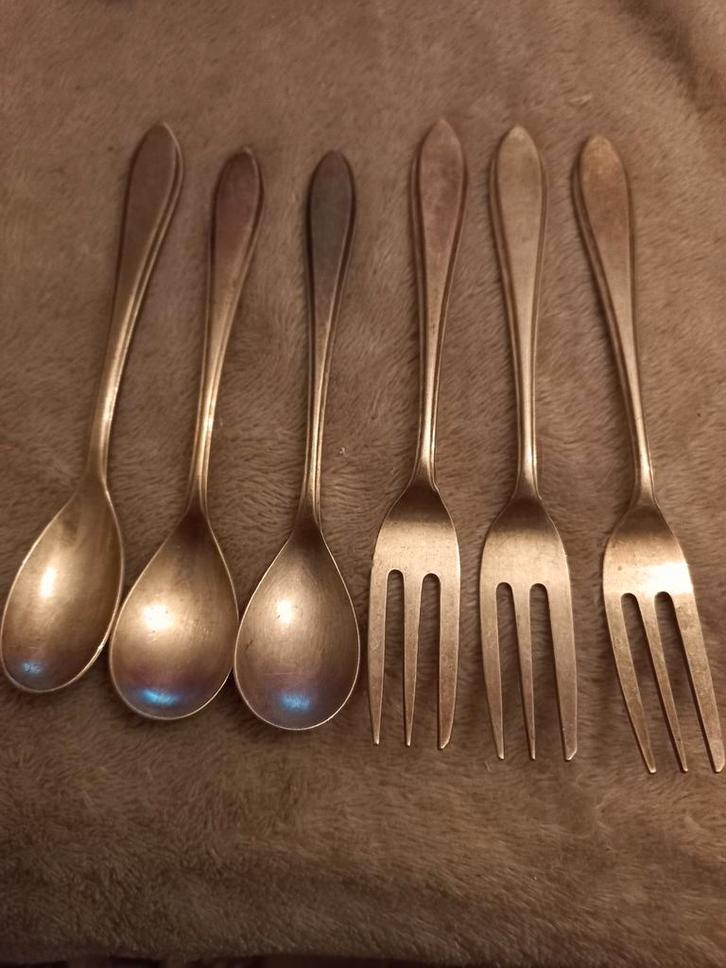 Vintage 6 Gero Zilvium 90 puntfilet bestek set, Antiek en Kunst, Antiek | Bestek, Ophalen of Verzenden