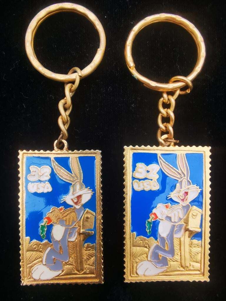 2 USPS Looney Tunes Stamp Collectie Bugs Bunny sleutelhanger, Ophalen of Verzenden, Nieuw, Knuffel of Figuurtje