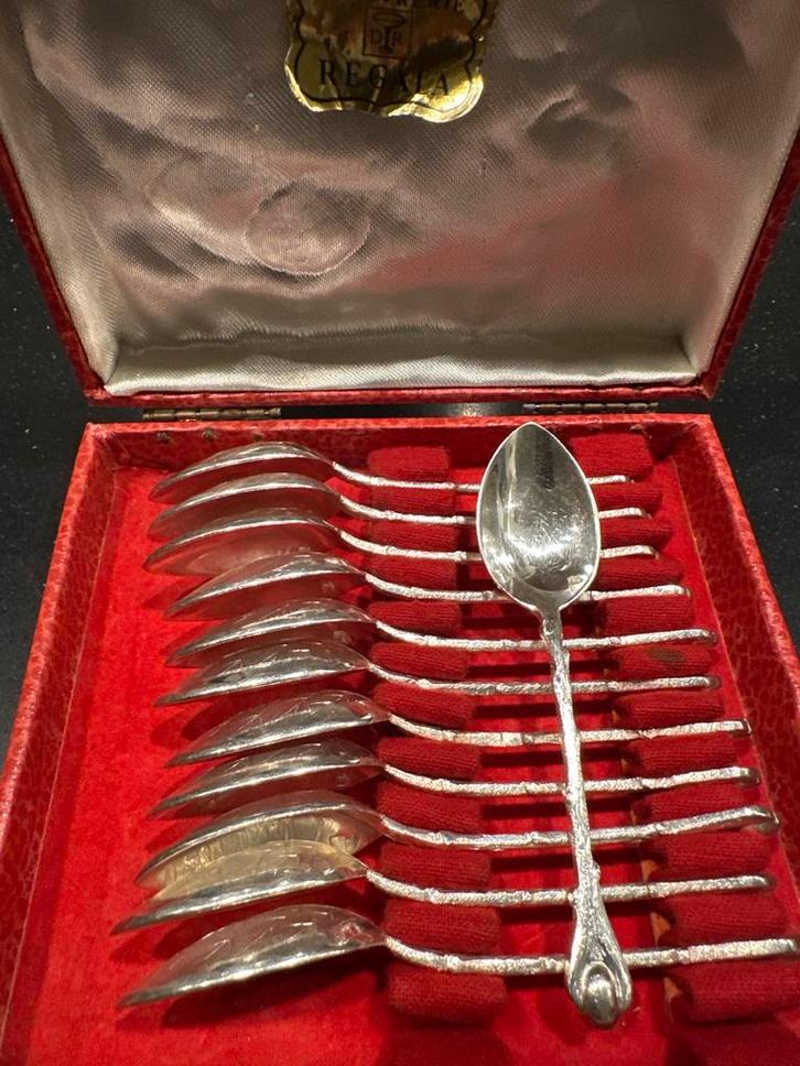 Vintage Orfèvrerie D.R. Regala Lepels (12), Antiek en Kunst, Antiek | Bestek, Ophalen of Verzenden