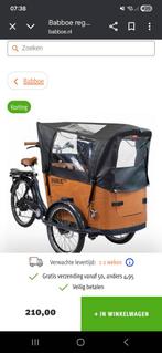 Nieuwe regentent Babboe Go/Curve bakfiets, 4 kinderen of meer, Info@babboe.nl, Www.babboe.nl, Nieuw
