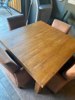 Eetkamertafel 120x120 met 5 stoelen, Ophalen, Gebruikt, 4 tot 6 stoelen