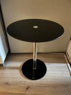 Stijlvolle zwarte bijzettafel, Ophalen, Minder dan 55 cm, Rond, 60 cm of meer