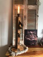 Leuke unieke lamp van een grote oude schaaf., Huis en Inrichting, Lampen | Tafellampen, Ophalen of Verzenden, Nieuw, Hout, 50 tot 75 cm