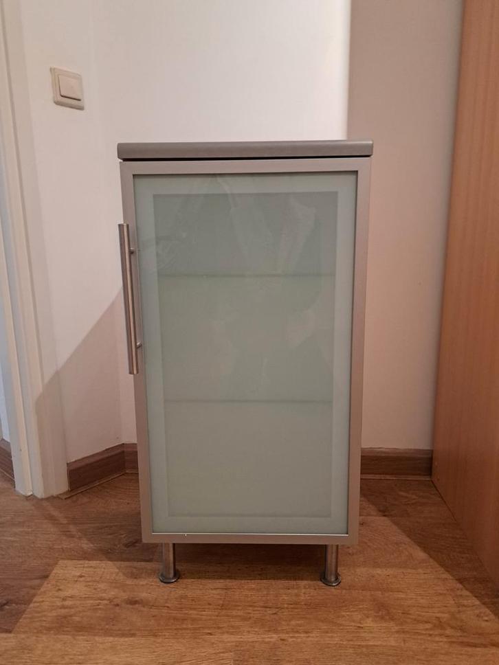 Set badkamerkastjes; basis wit, glazen deuren, Huis en Inrichting, Kasten | Vitrinekasten, Minder dan 100 cm, 25 tot 50 cm, Ophalen of Verzenden