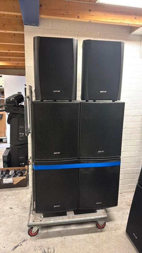 Grote Ecler geluidset (4 bas,2 top), Audio, Tv en Foto, Luidsprekers, Zo goed als nieuw, Subwoofer, 120 watt of meer, Overige merken