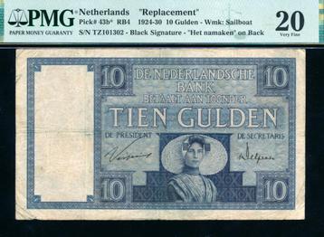 PMG: 10 Gulden 1930 'Zeeuws Meisje’ - TZ101302 (Zeldzaam) beschikbaar voor biedingen