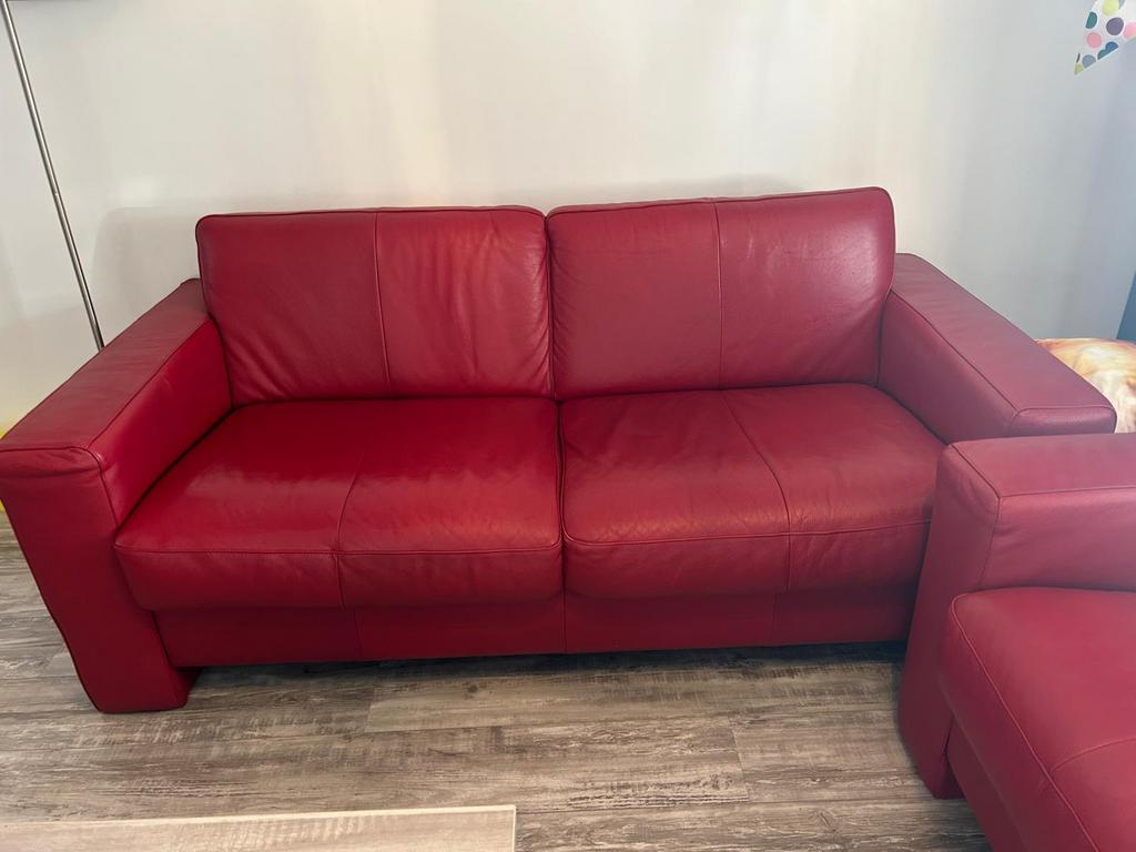 Leren Banken, Huis en Inrichting, Banken | Bankstellen, Ophalen, Gebruikt, Minder dan 75 cm, 150 tot 200 cm