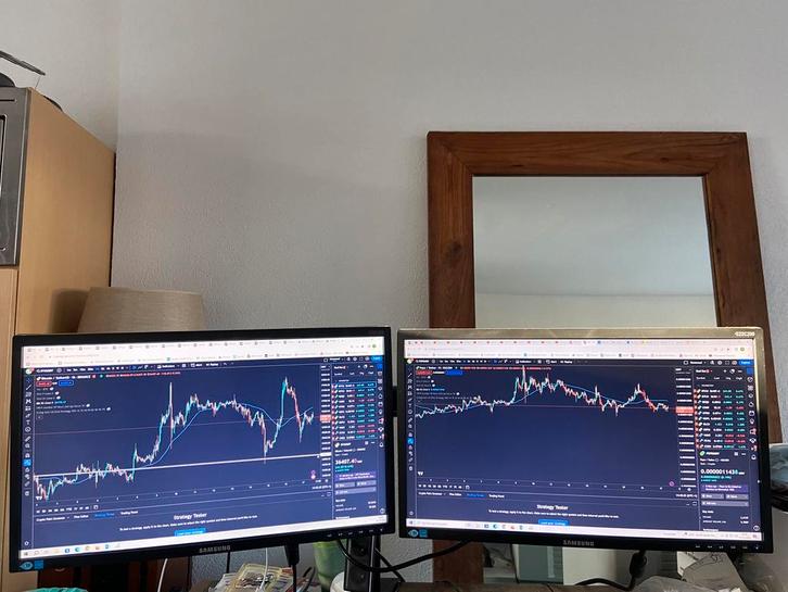 4 Pc dubbele schermbeugels extra verlengd, Computers en Software, Monitoren, Zo goed als nieuw, 60 Hz of minder, Overige typen