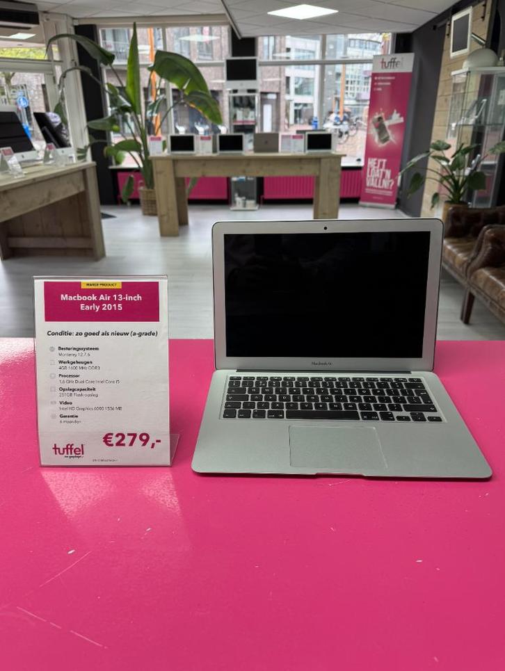 MacBook Air 13-inch begin 2015 | DualCore i5 | 4GB | 256GB |, Computers en Software, Apple Macbooks, Refurbished, MacBook Air