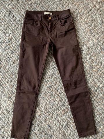  Opruiming .....ZARA denim bruine broek maat 36 beschikbaar voor biedingen