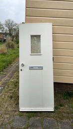 Voordeur 2.10 x 82 met dubbelglas en slot met sleutels, Ophalen, Gebruikt, 80 tot 100 cm, Buitendeur
