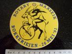 sticker rotary maaseik bokkeriejen 1991 logo embleem, Verzamelen, Verzenden, Zo goed als nieuw, Bedrijf of Vereniging