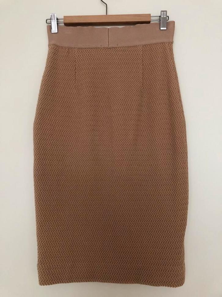 Vanillia Kokerrokje Maat 36 camel, Kleding | Dames, Rokken, Zo goed als nieuw, Maat 36 (S), Beige, Knielengte, Ophalen of Verzenden