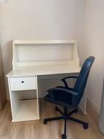 Bureau met lade (wit) met bureaustoel, Ophalen, Gebruikt