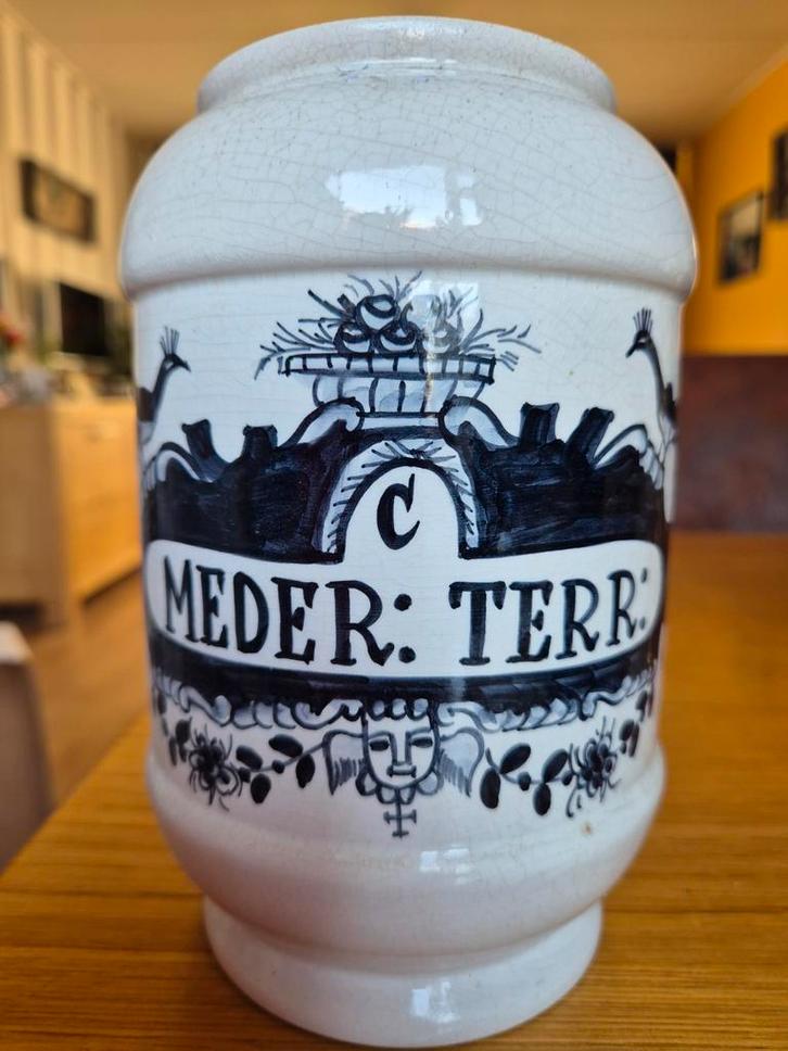 Antieke Italiaanse Albarello Apothekerspot, Antiek en Kunst, Antiek | Keramiek en Aardewerk, Ophalen of Verzenden