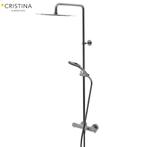 Cristina Foil luxe doucheset met thermostatische gun metal, Doe-het-zelf en Verbouw, Ophalen of Verzenden, Nieuw, Douche