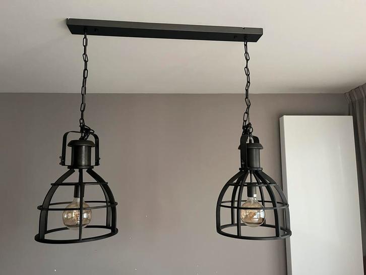Woonkamer verlichting, complete set, Huis en Inrichting, Lampen | Hanglampen, Gebruikt, 50 tot 75 cm, Metaal, Ophalen