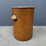 Oude grote bruine aardewerk pot inmaakpot antiek vintage, Ophalen