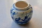 Delftsblauw bolvaasje 10 x 10 cm Gaaf, Blauw, Aardewerk of Porselein, Ophalen of Verzenden, Zo goed als nieuw
