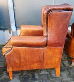 Karaktervolle schapenleren oor fauteuil + GRATIS BEZORGING, Huis en Inrichting, Fauteuils, Chesterfield, Gebruikt, Leer, Ophalen of Verzenden